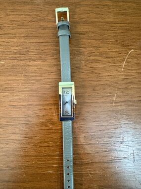 Marc By Marc Jacobs Gray Leather Strap Rectangular Watch